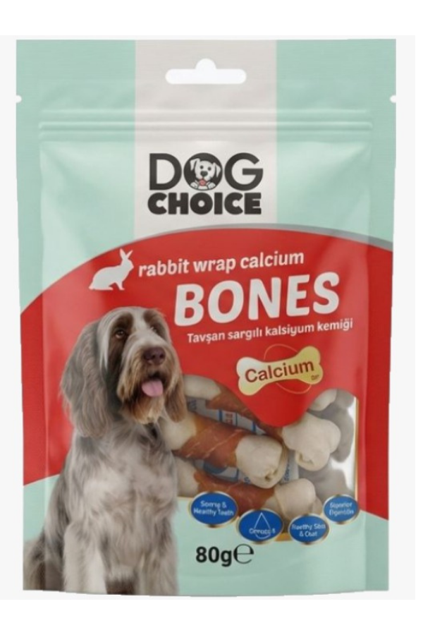 Dog Choice Tavşan Sargı Kalsiyum Kemiği 80Gr 8 ADET