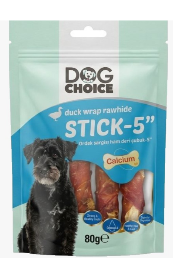  Dog Choice Ördek Sargı Ham Deri Çubuk 80Gr 6 ADET