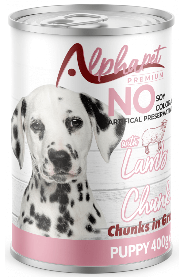 Alpha Kuzu Parça Etli Soslu Yavru Köpek Konserve 400GR 24'LÜ