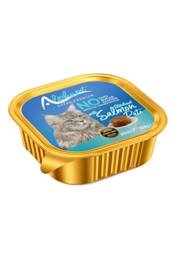 ALPHA ALU CUP YETİŞKİN STERİL KEDİ EZME SOMONLU 16'LI ALPHA ALU CUP YETİŞKİN STERİL KEDİ EZME SOMONLU 16'LI