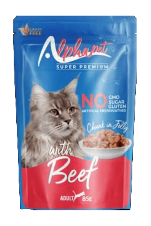 Alpha Pet Biftek Etli Jöleli Yetişkin Kedi Pouch 85Gr. 24'Lü Alpha Pet Biftek Etli Jöleli Yetişkin Kedi Pouch 85Gr. 24'Lü