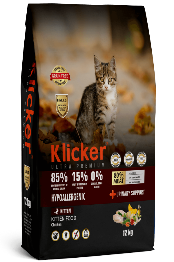 KLİCKER YAVRU KEDİ MAMASI TAVUKLU 12 KG