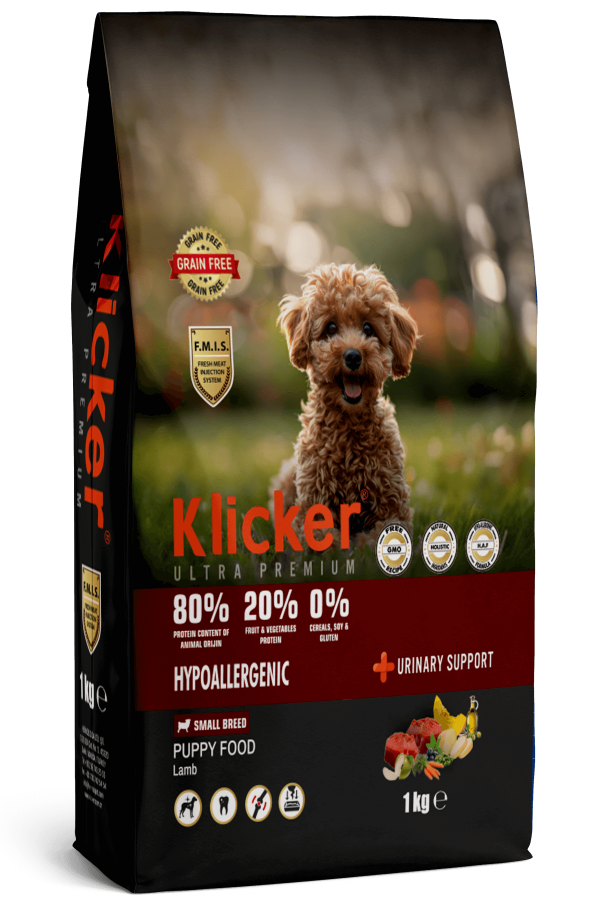 KLİCKER MİNİ IRK YAVRU KÖPEK MAMASI HYPOALLERGENİC KUZULU 1 KG