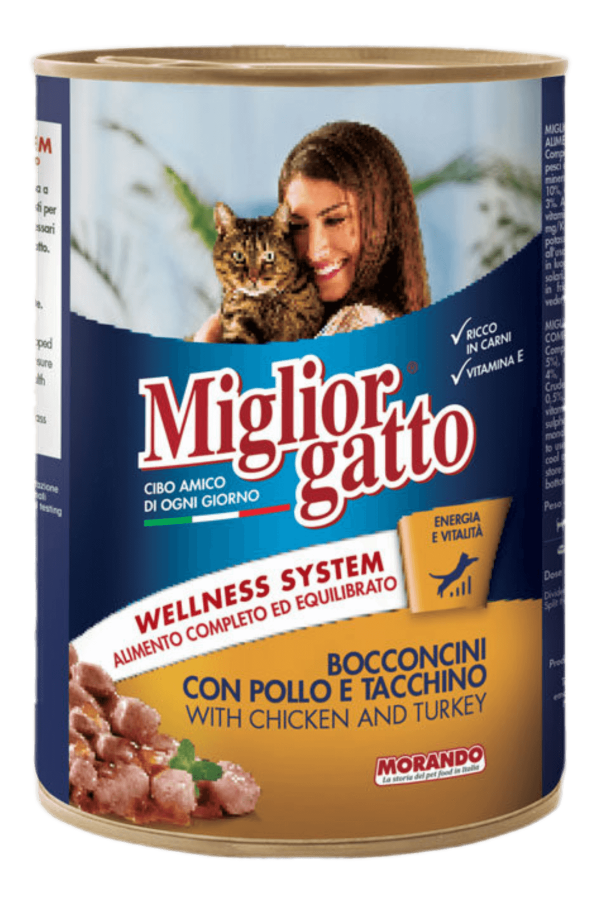 Miglior Gatto Tavuk Hindi Chunks Kedi Konserve 405gr 24'lü