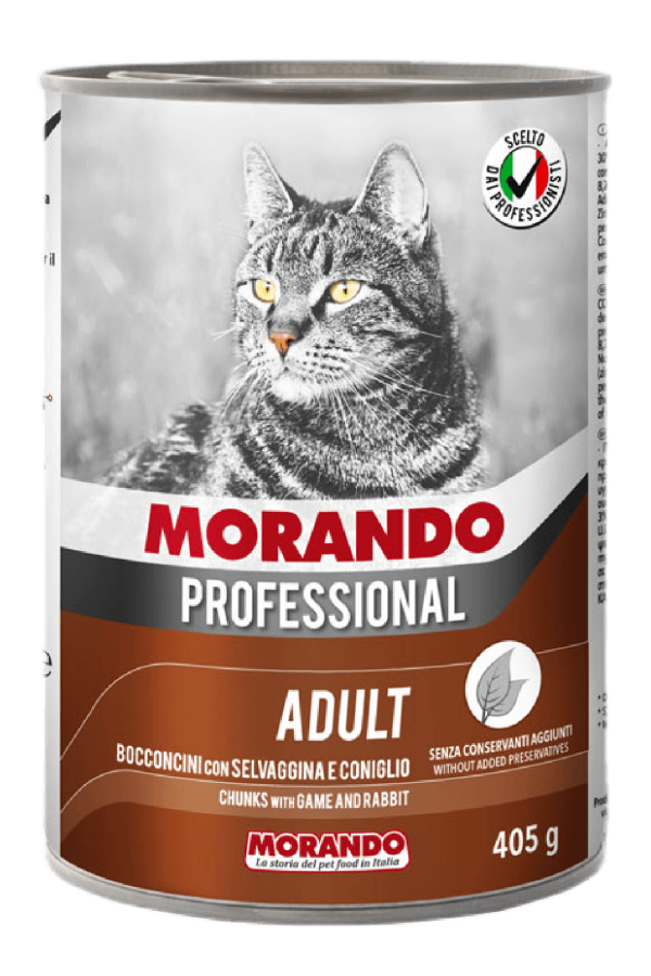 Morando Av Hayvanlı & Tavşanlı Chunks Kedi Konserve 405gr 24'lü Morando Av Hayvanlı & Tavşanlı Chunks Kedi Konserve 405gr 24'lü