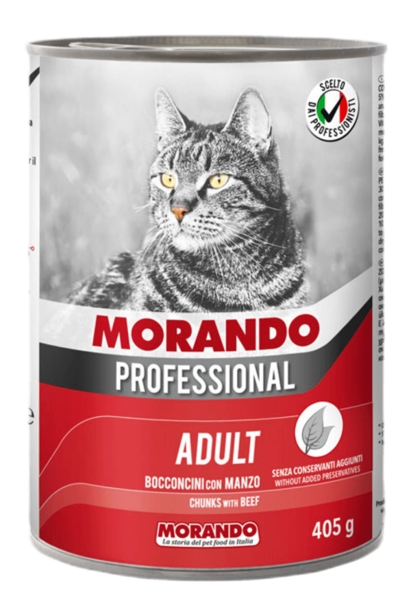 Morando Biftekli Chunks Kedi Konserve 405gr 24'lü Morando Biftekli Chunks Kedi Konserve 405gr 24'lü