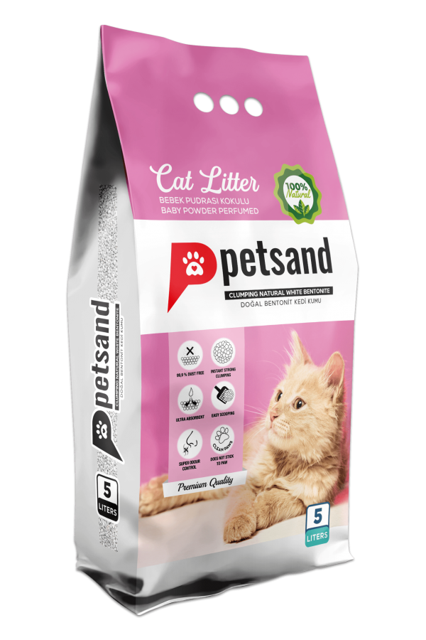 PetSand Bebek Pudrası Kokulu Kedi Kumu 5 LT