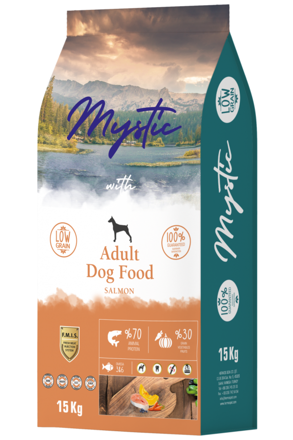 Mystic Az Tahıllı Yetişkin Köpek Maması Somonlu 15 KG Mystic Az Tahıllı Yetişkin Köpek Maması Somonlu 15 KG