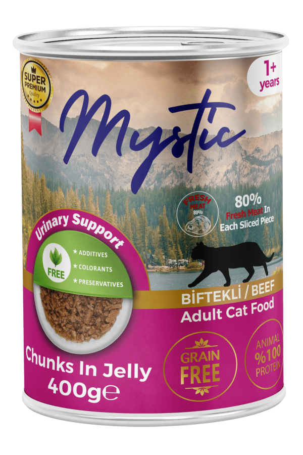 Mystic Parça Etli Jöleli Yetişkin Kedi Konserve Biftekli 400 Gr. 24'lü