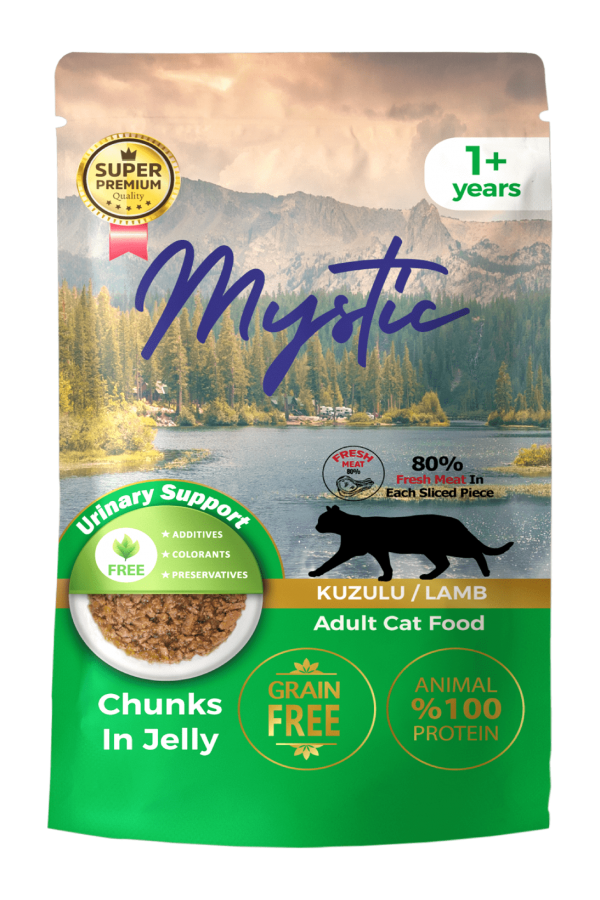 Mystic Parça Etli Jöleli Yetişkin Kedi Pouch Kuzulu 85 Gr. 24'lü