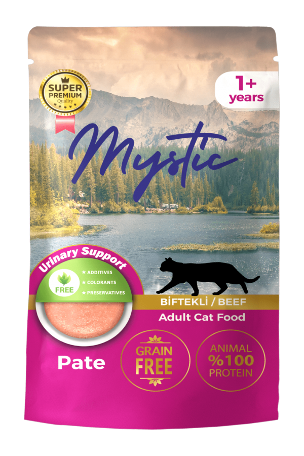 Mystic Pate Joleli Yetişkin Kedi Pouch Biftekli 85 Gr 24'Lü