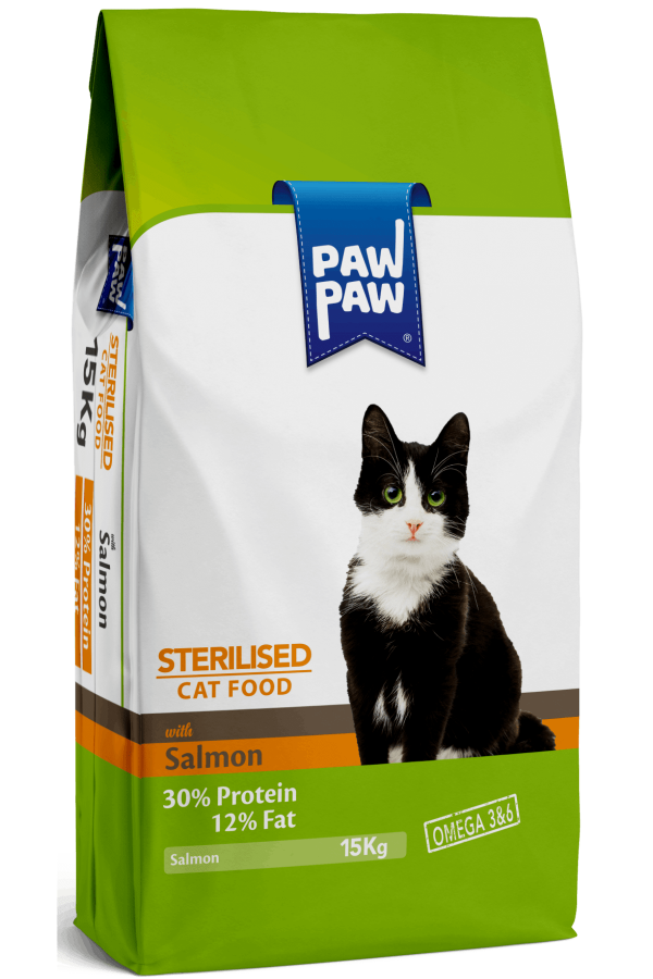 Paw Paw Yetişkin Kedi Maması (Kısır) Steril Somonlu 15 KG Paw Paw Yetişkin Kedi Maması (Kısır) Steril Somonlu 15 KG