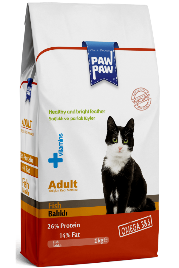 Paw Paw Yetişkin Kedi Maması Balıklı 1 KG Paw Paw Yetişkin Kedi Maması Balıklı 1 KG
