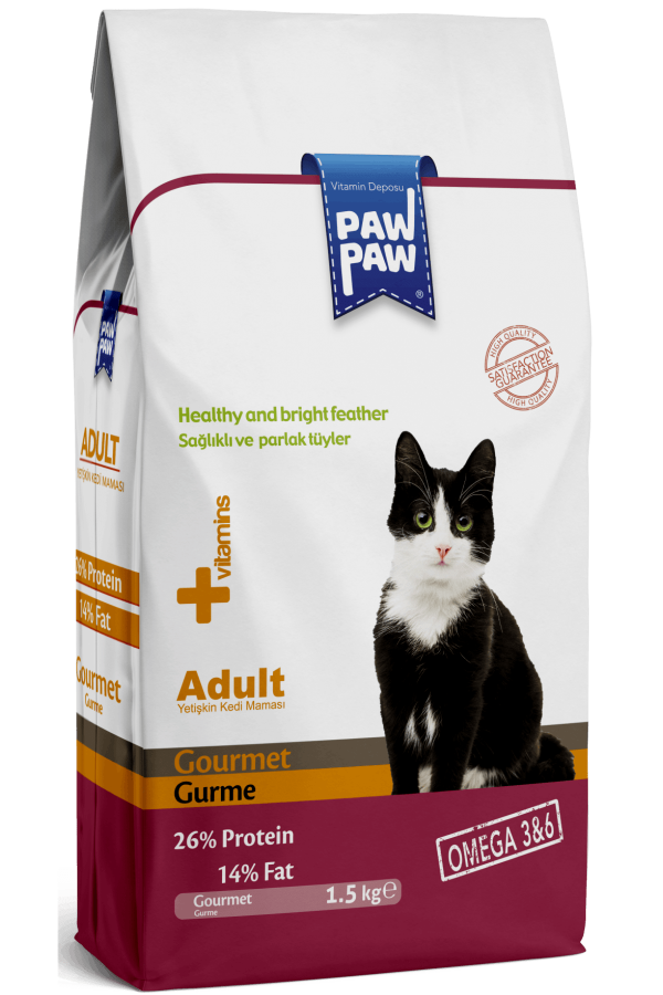 Paw Paw Yetişkin Kedi Maması Gurme 1,5 KG