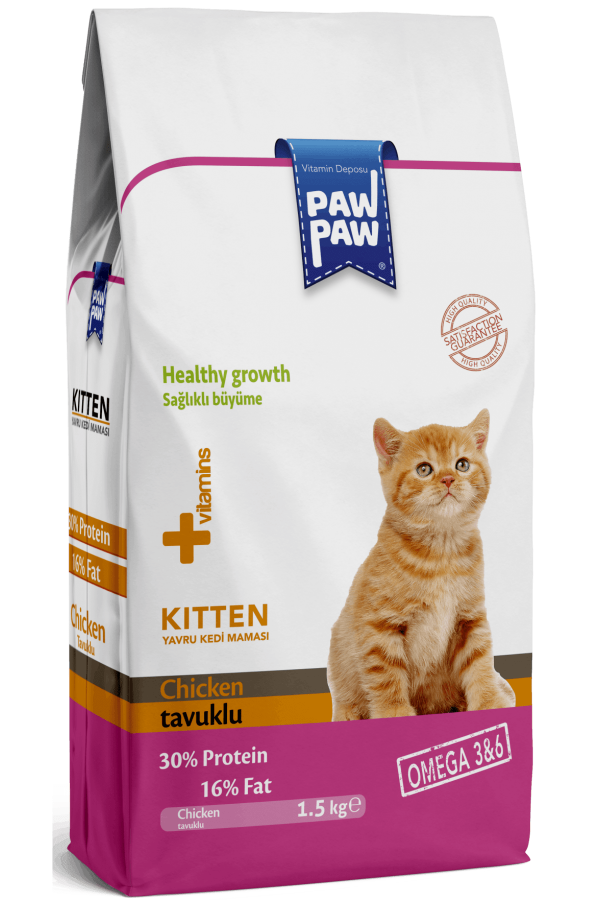 Paw Paw Yavru Kedi Maması Tavuklu 1,5 KG Paw Paw Yavru Kedi Maması Tavuklu 1,5 KG