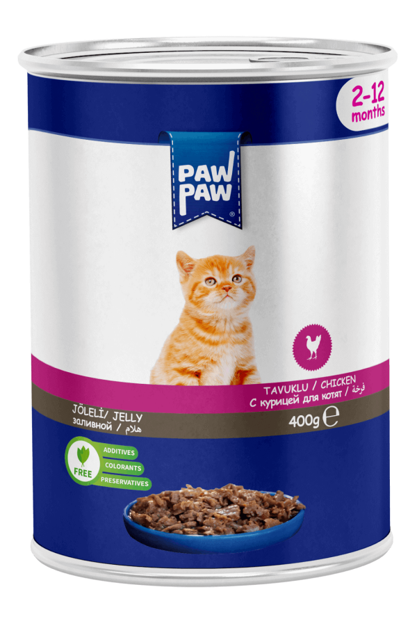 PawPaw Tavuk Etli Pate Yavru Kedi Konserve 400 G 24lü PawPaw Tavuk Etli Pate Yavru Kedi Konserve 400 G 24lü